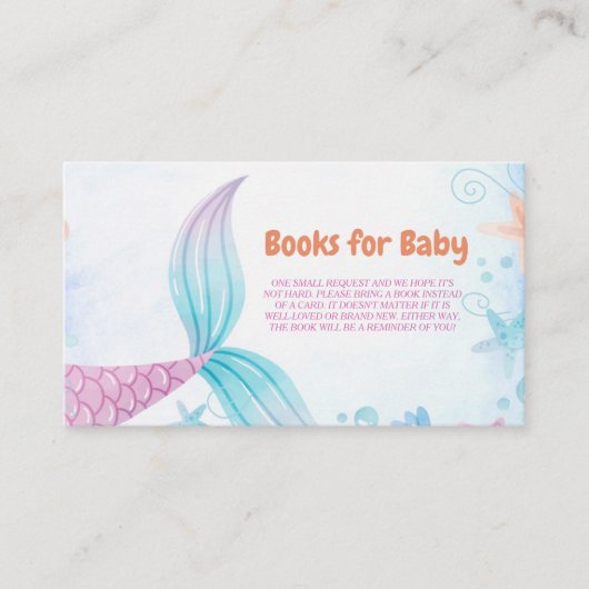 Unter dem Meer Mermaid Baby Shower Book Request Begleitkarte (Vorderseite)