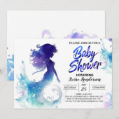 Unter dem Meer Mermaid Soiree Babydusche Einladung (Vorne/Hinten)