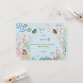 Unter dem Meer Mermaids Kinder glücklich Geburtsta Karte (Vorderseite/Rückseite Beispiel)