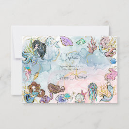 Unter dem Meer Mermaids Kinder glücklich Geburtsta Karte