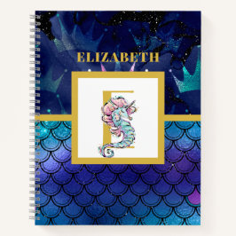 Unter dem Meer mit Seepferd Einhorn hinzufügen Notizblock