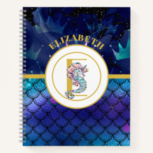 Unter dem Meer mit Seepferd Einhorn hinzufügen Notizblock