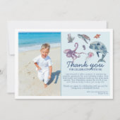 Unter dem Meer Moderne Kinder Foto Geburtstag Dankeskarte (Vorderseite)