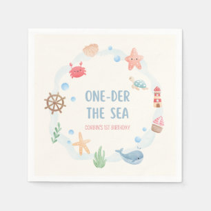 Unter dem Meer Nautical 1. Geburtstag Papier Servi Serviette