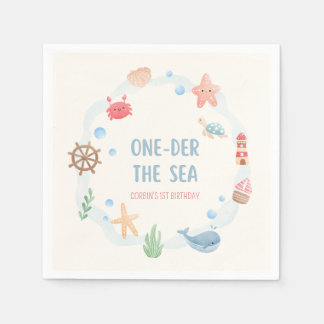 Unter dem Meer Nautical 1. Geburtstag Papier Servi Serviette