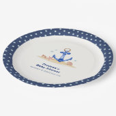 Unter dem Meer Nautical Anchor Boy Baby Dusche Pappteller (Schrägansicht)