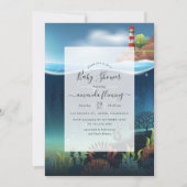 Unter dem Meer Nautical Baby Shower Einladung (Vorderseite)