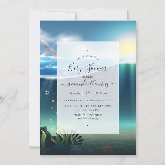 Unter dem Meer Nautical Baby Shower Einladung (Vorderseite)
