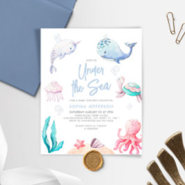 Unter dem Meer Nautical Baby Shower Einladung