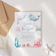 Unter dem Meer Nautical Baby Shower Einladung