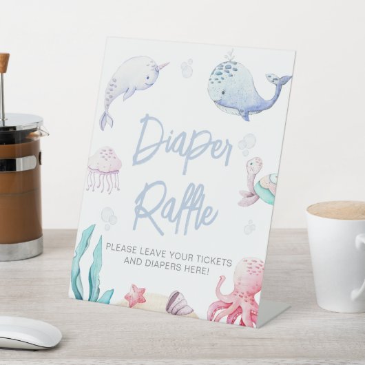 Unter dem Meer Nautical Baby Shower Windschutzsche Sockelschild (In SItu)