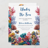 Unter dem Meer Nautical Blue Boy Baby Dusche Einladung (Vorne/Hinten)