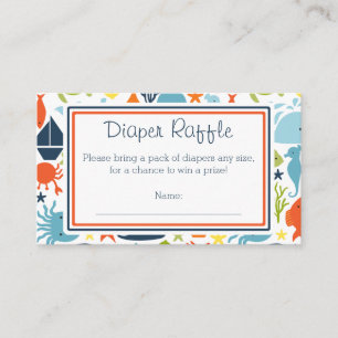 Unter dem Meer, Nautical Diaper Raffle Ticket Begleitkarte