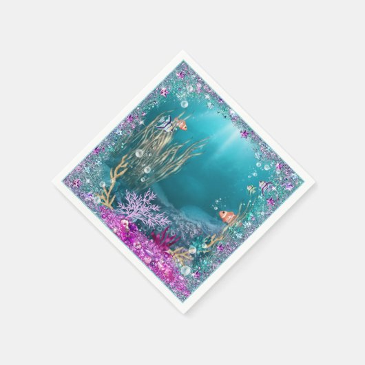 Unter dem Meer Neapel Serviette (Ecke)