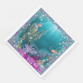 Unter dem Meer Neapel Serviette (Ecke)