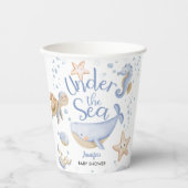 Unter dem Meer! Niedlich Blue Boy Baby Dusche Pappbecher (Vorderseite)