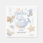 Unter dem Meer! Niedlich Blue Boy Baby Dusche Serviette (Vorderseite)