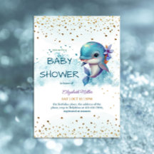 Unter dem Meer Niedliche Dolphin Baby Boy Dusche