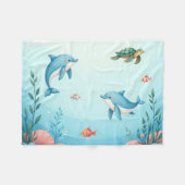 Unter dem Meer Niedliche Kinder Fleecedecke (Vorderseite (Horizontal))