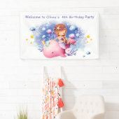 Unter dem Meer, Niedliche Meerjungfrau zum Geburts Banner (Insitu)