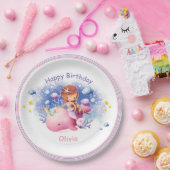 Unter dem Meer, Niedliche Meerjungfrau zum Geburts Pappteller (Party)