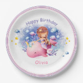 Unter dem Meer, Niedliche Meerjungfrau zum Geburts Pappteller (Vorderseite)