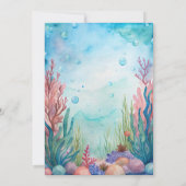 Unter dem Meer niedliche Schildkröte Aqua Blue Bab Einladung (Rückseite)