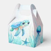 Unter dem Meer niedliche Schildkröte Aqua Blue Bab Geschenkschachtel (Rückseite)