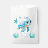 Unter dem Meer niedliche Schildkröte Aqua Blue Bab Geschenktütchen (Vorderseite)