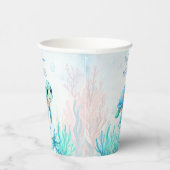 Unter dem Meer niedliche Schildkröte Aqua Blue Bab Pappbecher (Rechts)