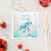 Unter dem Meer niedliche Schildkröte Aqua Blue Bab Serviette (Beispiel)