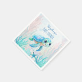 Unter dem Meer niedliche Schildkröte Aqua Blue Bab Serviette (Ecke)