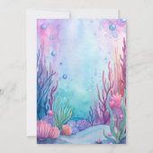 Unter dem Meer niedliche Schildkröte lila rosa Bab Einladung (Rückseite)