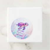 Unter dem Meer niedliche Schildkröte pinkfarbene B Geschenkanhänger (Beispiel)