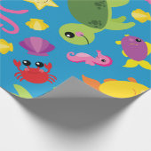 Unter dem Meer Niedliches 1. Geburtstagspapier Geschenkpapier (Ecke)