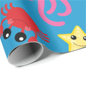 Unter dem Meer Niedliches 1. Geburtstagspapier Geschenkpapier (Rolleneckpunkt)