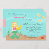 Unter dem Meer niedliches Einladung (Vorne/Hinten)