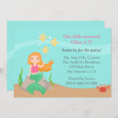 Unter dem Meer niedliches Einladung (Vorne/Hinten)