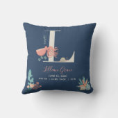 Unter dem Meer Octopus Alphabet Letter L Birth Sta Kissen (Rückseite)