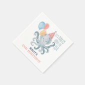 Unter dem Meer Octopus Aquarellstrand Geburtstag Serviette (Ecke)