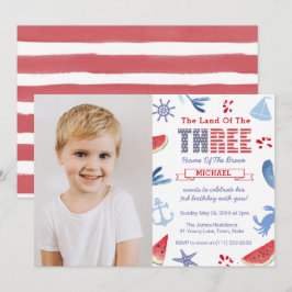 Unter dem Meer oder dem Nautical 3. Geburtstag Par Einladung