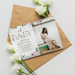 Unter dem Meer 'Oh Baby' Foto-Baby-Party Einladung