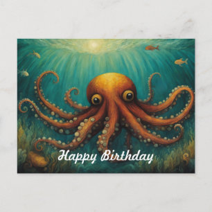 Unter dem Meer Oktopus Alles Gute zum Geburtstag Postkarte