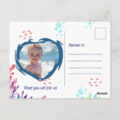Unter dem Meer Ozean 1. Geburtstag Baby Junge  Postkarte (Rückseite)