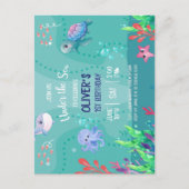 Unter dem Meer Ozean 1. Geburtstag Baby Junge  Postkarte (Vorderseite)