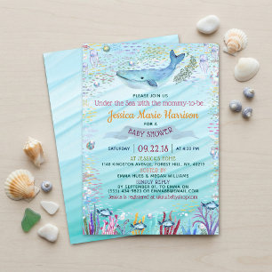 Unter dem Meer Ozean-Themen-Baby-Party Einladung