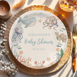 Unter dem Meer Ozean-Tiere Baby-Party Pappteller