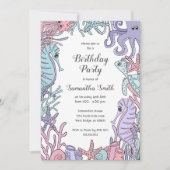 Unter dem Meer Pastel Geburtstagsparty Einladung (Vorderseite)