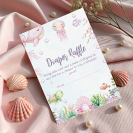 Unter dem Meer Pearl Baby Dusche - Windeln Begleitkarte