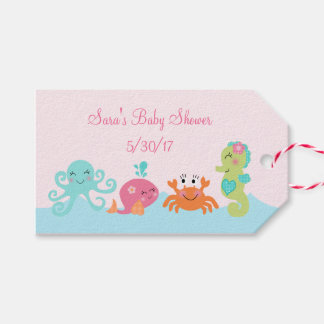Unter dem Meer Pink Whale Baby Dusche Fevor Tags Geschenkanhänger